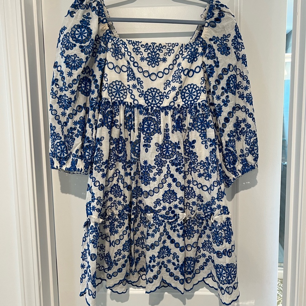 Cara Cara Blue Eyelet Dress